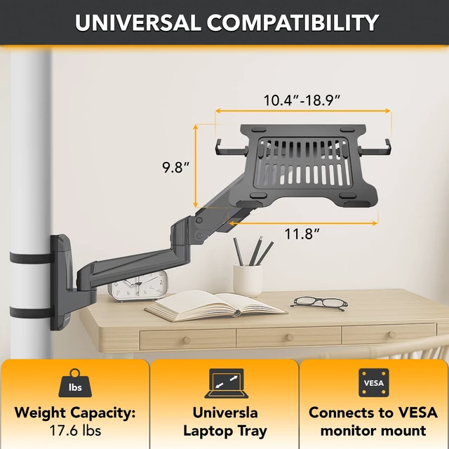 Alt view image 7 of 7 - CondoMounts CLMLTP1016 Ergonomic Laptop Mount for Poles | Fits Devices Up to 19" | 360° Rotation | Anti-Slip Tray | Tool-Free Strap Mounting | Outdoor, Industrial & Mobile Workstations
