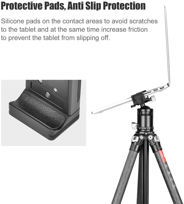 Alt view image 5 of 7 - SUNWAY PC-05 Universal Big Laptop Stand for Arca Swiss Tripod, Laptop Holder for MacBook pro, Tablet Mount for Pad, Tripod Pad Adapter