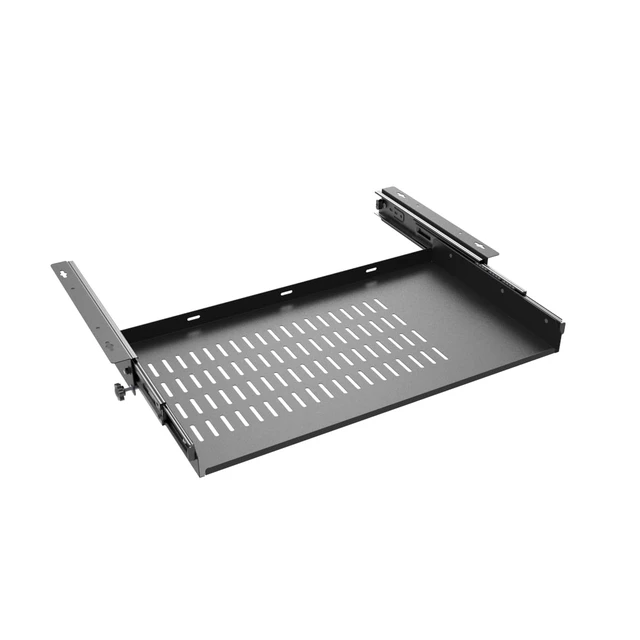 Alt view image 2 of 5 - JINGCHENGMEI 21 inch Sliding Under Desk Laptop Mount Tray with Air Vents | Metal Under Desk Slide Out Tray for Laptop (21 Inch)