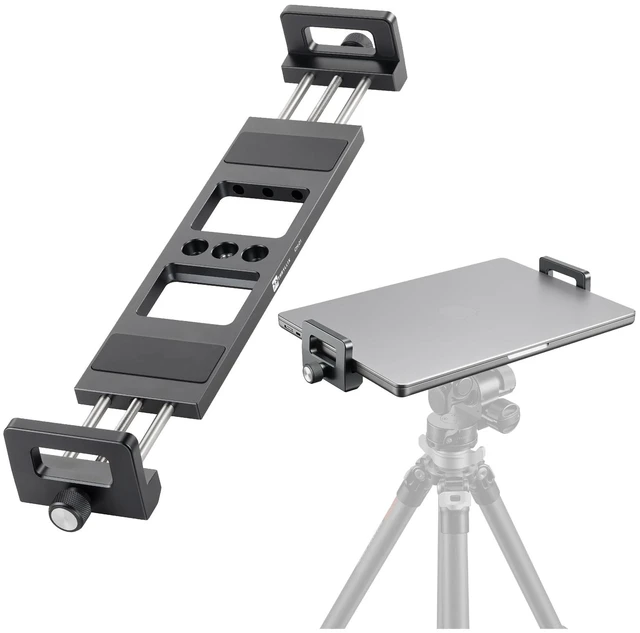 Main image of CH-01 Laptop Tripod Mount, Adjustable Laptop Holder with Arca Swiss Plate | 1/4" & 3/8" Screw Holes, Anti-Slip Rubber Pad, Fits 11.26" to 15.47" Wide Laptops for Recording, Streaming & Studio Use