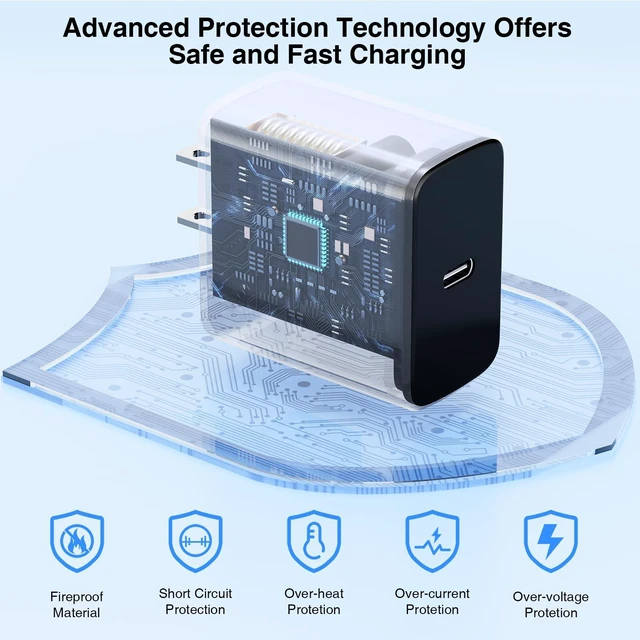 Alt view image 6 of 7 - QZIIW 60W Super Fast Charger Type C for iPhone 15 16 17 18 Pro Max Samsung | 3Pack Extra Long 60W 3/6/10FT USB C Cable - PD Quick Charging 3.0 for iPhone 18 Pro iPhone 17 16 15