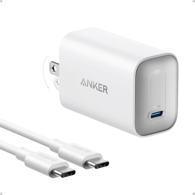 Main image of Anker Laptop Charger, 100W Foldable Type C Charger Fast Charging | For MacBook, iPhone 18 Pro/17 Series, and All USB C Devices, with 6FT USB-C Cable Included, Compatible with MagSafe