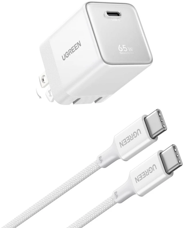 Main image of UGREEN Nexode Air 65W USB C GaN Charger Block with 3.3ft Cable, White | AVS Fast Charging for iPhone 18 Pro Max, Mini Size (1.22 × 1.30 × 1.59 in), for MacBook, iPhone 18/17, Galaxy S26/S25, Pixel