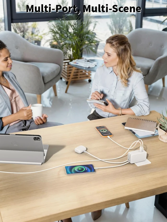 Alt view image 7 of 7 - Retractable iPhone Charger Fast Charging,4 in 1 Retractable Wall Charger 45W Travel Essentials Multiport Plug Foldable Block Lightning &USB C Cables for iPhone 17Pro Max/16/15/14/13/12/11,iPad,AirPods