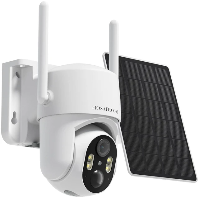 Main image of HOSAFE.COM WiFi Solar Security Cameras Wireless Outdoor with 2K HD View | 360° PTZ Remote Security Camera Outdoor Wireless, Free Cloud Storage, 3MP Color Night Vision, Smart Detection, IP66