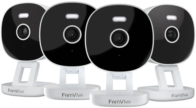 Main image of 2K Wired Security Camera, Indoor/Outdoor for Home, Pet, Baby, Nanny, IP65 Waterproof Color Night Vision, White Light & Siren, Recording, Motion Detection, Works with Alexa,Plug in, White-4P