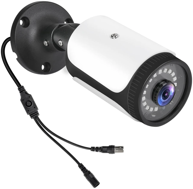 Main image of DCSEC HD 180 Degree Wide Angle View 2.0MP 1080p Security Camera 4-in-1 CCTV Bullet Wired Cam BNC, AHD/TVI/CVI/CVBS, Analog Coax Coaxial Surveillance Video AddOn Camera for Indoor/Outdoor Use