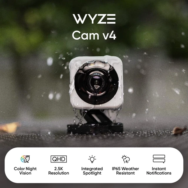 Alt view image 2 of 7 - WYZE Cam v4 (Latest Model), 2.5K AI Security Camera, Indoor/Outdoor Cameras for Home Security, Baby Monitor & Pet Camera, Vibrant Color Night Vision, No Subscription Required