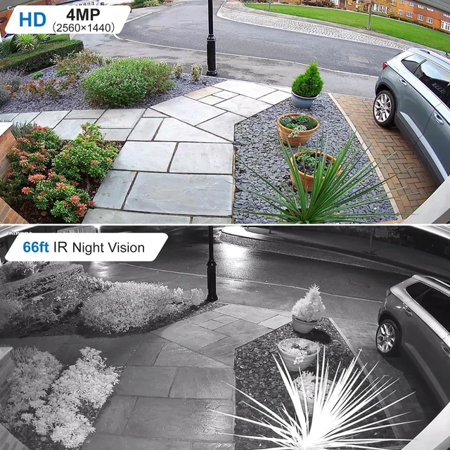 Alt view image 3 of 7 - Anpviz 4MP PoE Security IP Bullet Camera with Microphone/Audio Outdoor | Night Vision 65ft, Waterproof IP66, 108° Wide Angle 2.8mm Lens, 24/7 Recording, IPC-B8740W-S (U Series)