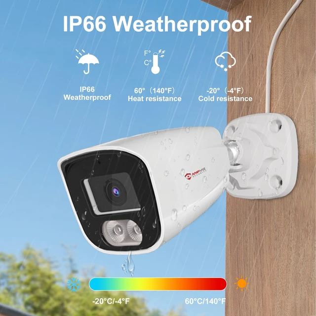 Alt view image 5 of 7 - Anpviz 4MP PoE Security IP Bullet Camera with Microphone/Audio Outdoor | Night Vision 65ft, Waterproof IP66, 108° Wide Angle 2.8mm Lens, 24/7 Recording, IPC-B8740W-S (U Series)