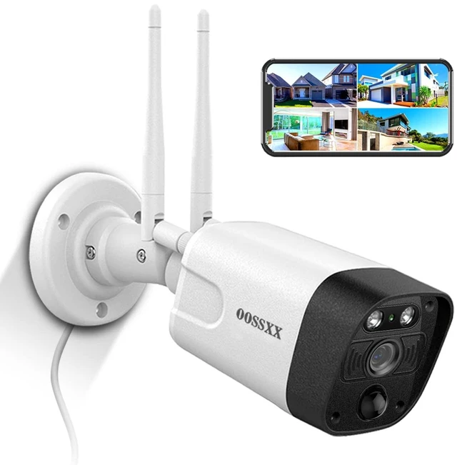 Main image of OOSSXX 5MP Security Wireless Camera System Outdoor Exterior Cameras | 130° Wide Angle, 2-Way Audio, PIR/AI Huamn Detection, Dual Antennas for 55% Longer Range WiFi, IP66, Free APP Remote Control