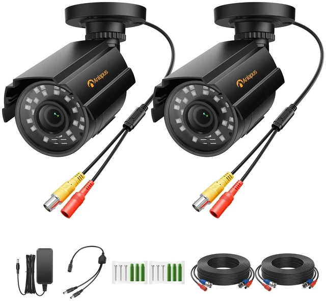 Main image of Anlapus 2-Pack 1080P Security Cameras for 2MP, 5MP, 4K DVR Home Surveillance System, IP66 Weatherproof HD-TVI CCTV Bullet Camera for Indoor Outdoor, 80ft Night Vision