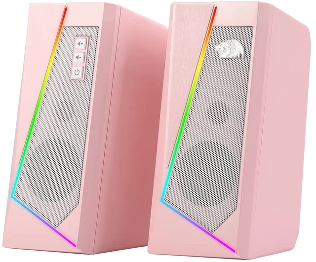 Main image of Redragon GS520 Wired 2.0 Channel Stereo Sound Desktop RGB Computer Speakers | Enhanced Auido Quality, Plug & Play USB Powered PC Gaming Speaker, 6 Colorful Backlight Modes, Easy-Access Volume Control
