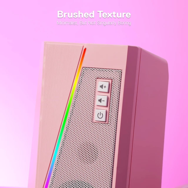 Alt view image 6 of 7 - Redragon GS520 Wired 2.0 Channel Stereo Sound Desktop RGB Computer Speakers | Enhanced Auido Quality, Plug & Play USB Powered PC Gaming Speaker, 6 Colorful Backlight Modes, Easy-Access Volume Control