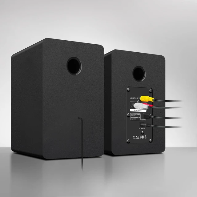 Alt view image 6 of 7 - Computer Speakers, Bluetooth 5.3, USB-C, AUX/RCA, 3-Inch Woofer, Black