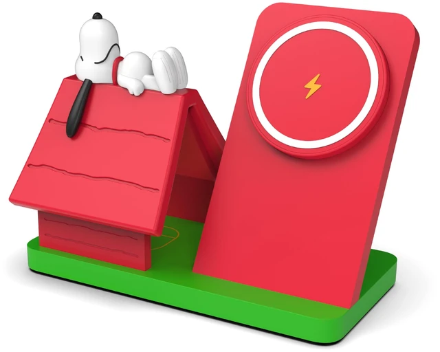 Main image of Peanuts Snoopy Wireless Charging Station- Red Dog House