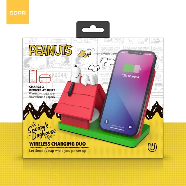 Alt view image 2 of 7 - Peanuts Snoopy Wireless Charging Station- Red Dog House
