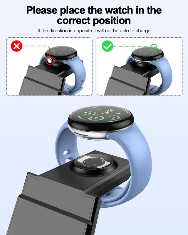 Alt view image 4 of 7 - NANAMI 3 in 1 Wireless Charging Station Charger Dock for Google Devices | Fast Charger Stand Dock for Pixel 9/9 Pro XL/Fold, Buds Pro 2/Pro, Watch 3/2, Fitbit Versa 4/Sense 2(Not for Pixel Watch 1/4)
