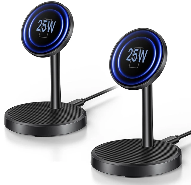 Main image of Magnetic Wireless Charger, 2-Pack 25W Fast Mag-Safe Stand for iPhone 17-16 | Fast Magnetic Wireless Charging Station for iPhone 17/17 Air/17 Pro/17 Pro Max, 16 Pro Max Series and AirPods