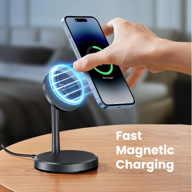 Alt view image 2 of 7 - Magnetic Wireless Charger, 2-Pack 25W Fast Mag-Safe Stand for iPhone 17-16 | Fast Magnetic Wireless Charging Station for iPhone 17/17 Air/17 Pro/17 Pro Max, 16 Pro Max Series and AirPods