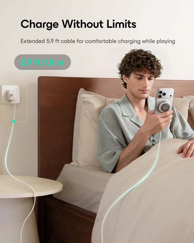 Alt view image 7 of 7 - ESR for MagSafe Charger, Qi2.2 25W Cyclone Charging Pad for Fast Charging | Wireless Charger, 0150° Adjustable Stand, 5.9 ft Cable, Magnetic Charging Pad for iPhone 1812 Series, Samsung S25/S26