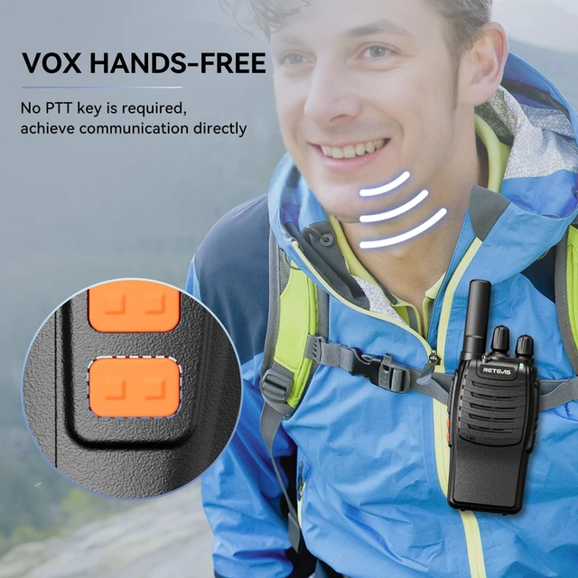 Alt view image 3 of 7 - Retevis H777 FRS Walkie Talkies Rechargeable for Adults, Type C 4 Pack | Handheld Two Way Radios License Free, LED Flashlight, Emergency Alarm, 16 Channel, Short Antenna, Long Range 2 Way Radio