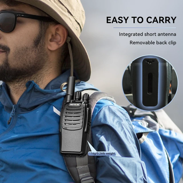 Alt view image 6 of 7 - Retevis H777 FRS Walkie Talkies Rechargeable for Adults, Type C 4 Pack | Handheld Two Way Radios License Free, LED Flashlight, Emergency Alarm, 16 Channel, Short Antenna, Long Range 2 Way Radio