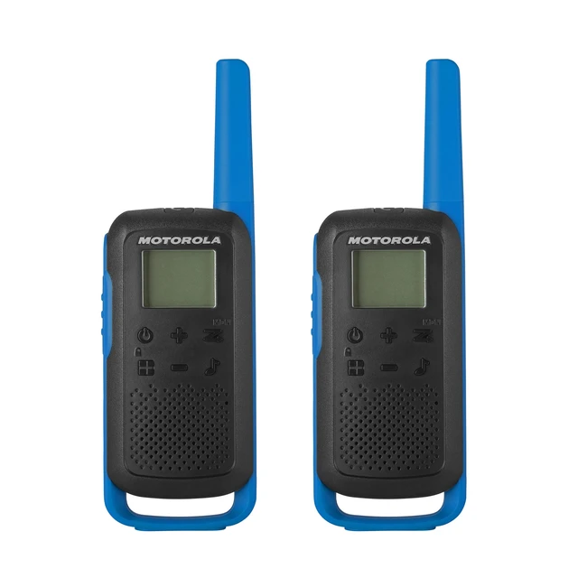 Alt view image 2 of 3 - Motorola Solutions, Portable FRS, T270, Talkabout, Two-Way Radios, Rechargeable, 22 Channel, 25 Mile, Black W/Blue, 2 Pack