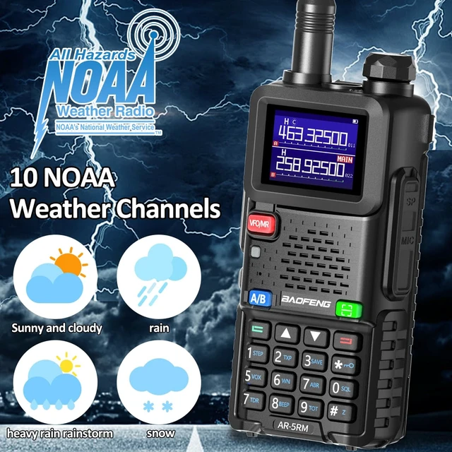 Alt view image 7 of 7 - Ham Radio BAOFENG Radio Handheld UV-5R Upgrade Long Range Walkie Talkies Rechargeable Emergency NOAA Weather AR-5RM Two Way Radio USB-C Charger for Tactical Survival Gear Camping Hunting,2 Pack