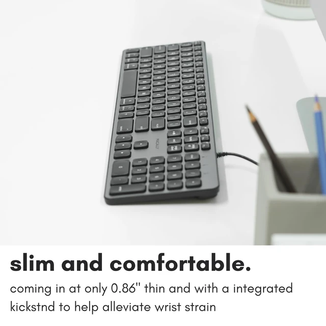 Alt view image 5 of 7 - Macally Backlit Mac Keyboard - Quiet, Sleek, and Functional - 3 Brightness Levels, 107 Keys, 5ft USB Wired - Apple Keyboard - Backlit Wired for Mac, iMac, MacBook Pro/Air - Space Gray