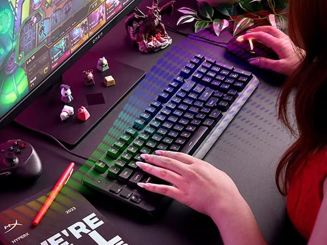 Alt view image 3 of 7 - HyperX Eve 1800 Gaming Keyboard, 1800 Form Factor,10 Zone Customizable RGB Lighting, Built-in Media Buttons, Membrane Switches, Black
