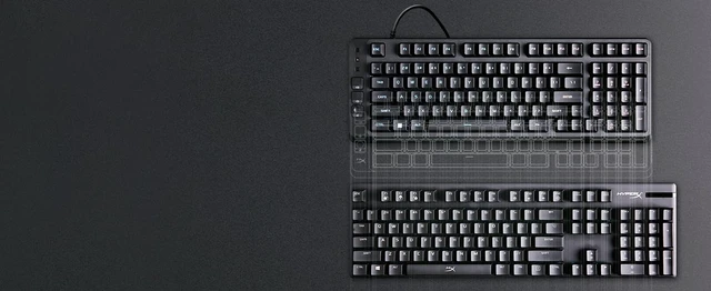 Alt view image 2 of 7 - HyperX Eve 1800 Gaming Keyboard, 1800 Form Factor,10 Zone Customizable RGB Lighting, Built-in Media Buttons, Membrane Switches, Black