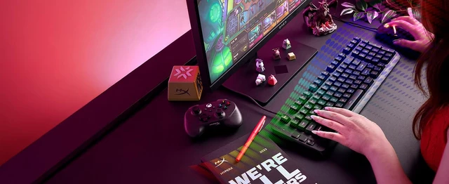 Alt view image 4 of 7 - HyperX Eve 1800 Gaming Keyboard, 1800 Form Factor,10 Zone Customizable RGB Lighting, Built-in Media Buttons, Membrane Switches, Black
