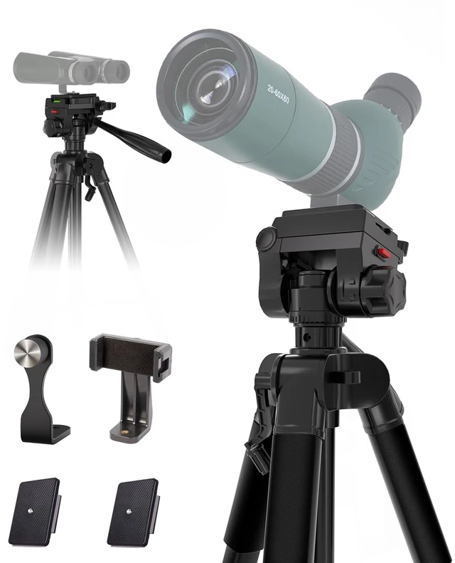 Main image of 69 Tripod for Spotting Scopes, Binocular & Camera, Includes Binocular Adapter, 2 QR Plates, Phone Holder & Carry Bag, Ideal for Bird Watching, Hunting, Wildlife Viewing & Target Shooting