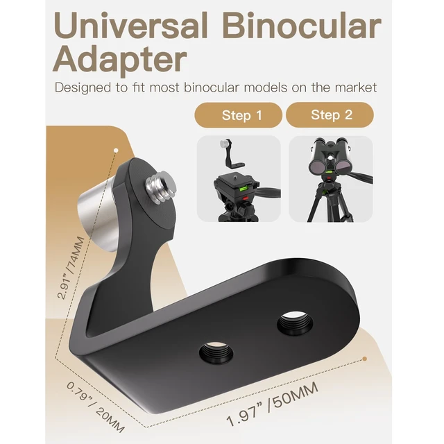 Alt view image 4 of 7 - 69 Tripod for Spotting Scopes, Binocular & Camera, Includes Binocular Adapter, 2 QR Plates, Phone Holder & Carry Bag, Ideal for Bird Watching, Hunting, Wildlife Viewing & Target Shooting