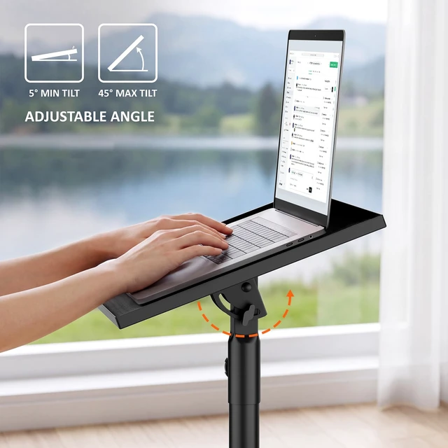 Alt view image 4 of 7 - Bloazzup Thick Projector Stand Tripod, Portable Projector Floor Stand | Adjustable Height 24 to 56 Inch, Stable Projector Floor Stand for Office, Home, Outdoor, Studio and DJ Racks