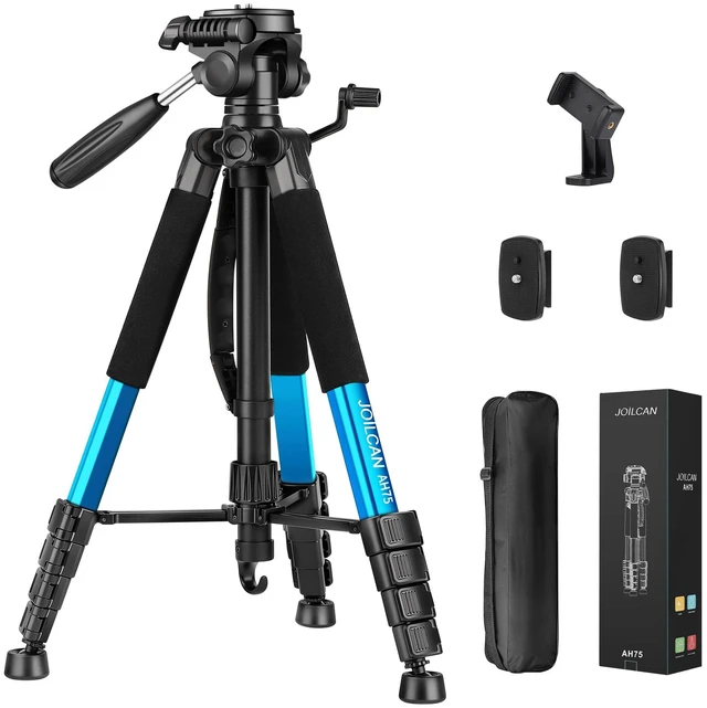 Main image of JOILCAN Tripod Camera Tripod, 74" Tripod for Camera Cell Phone | with Phone Holder for Video Recording, Heavy Duty and Tall, Travel Tripod Compatible with DSLR Canon iPhone, Max Load 15 LB