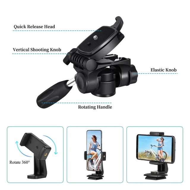 Alt view image 6 of 7 - JOILCAN Tripod Camera Tripod, 74" Tripod for Camera Cell Phone | with Phone Holder for Video Recording, Heavy Duty and Tall, Travel Tripod Compatible with DSLR Canon iPhone, Max Load 15 LB