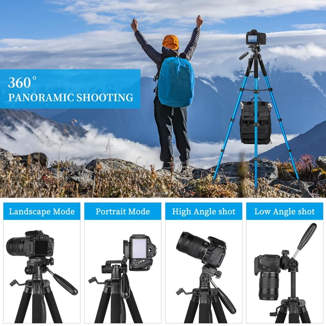Alt view image 3 of 7 - JOILCAN Tripod Camera Tripod, 74" Tripod for Camera Cell Phone | with Phone Holder for Video Recording, Heavy Duty and Tall, Travel Tripod Compatible with DSLR Canon iPhone, Max Load 15 LB