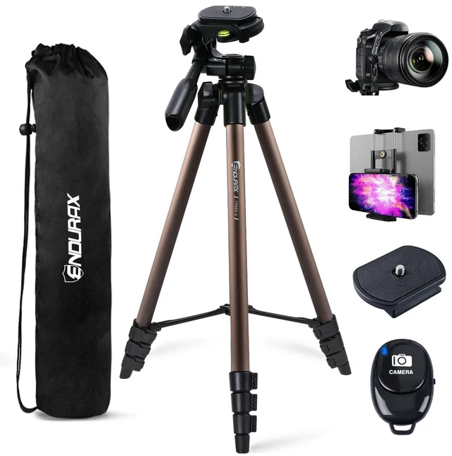 Main image of Endurax 60'' Tripod for Camera Canon Nikon DSLR, Camera Phone Tripod with Universal Holder, Carry Bag, Max. Load 6.6 lbs