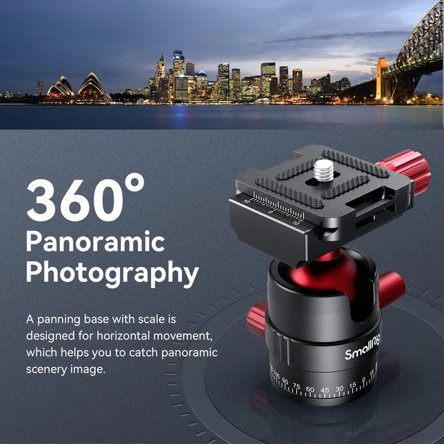 Alt view image 3 of 6 - SmallRig Desktop Mini Tripod for Camera/Phone, Aluminum, Load up to 11lbs | Aluminum Alloy, with 360 Degree Ball Head, 1/4'' Quick Shoe Plate for Vlogging DSLR Camera Video, Load up to 11 pounds