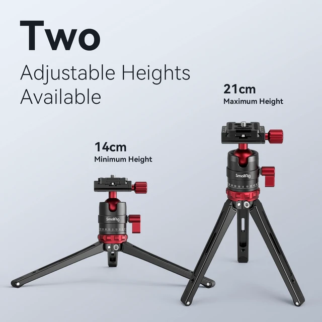 Alt view image 5 of 6 - SmallRig Desktop Mini Tripod for Camera/Phone, Aluminum, Load up to 11lbs | Aluminum Alloy, with 360 Degree Ball Head, 1/4'' Quick Shoe Plate for Vlogging DSLR Camera Video, Load up to 11 pounds
