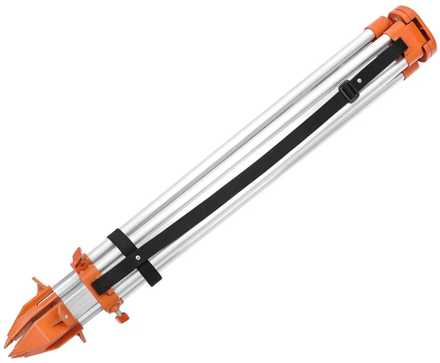 Alt view image 5 of 7 - QWORK Universal Survey Tripod - Aluminum Heavy Duty Contractor Tripod with Quick Clamp,Transit Leveling Equipment, 5/8" x 11" Thread (Orange)