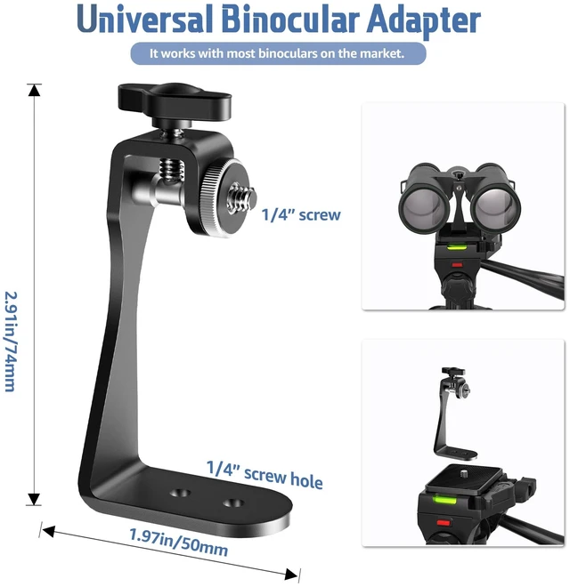 Alt view image 3 of 7 - Binocular Tripod, 72 Spotting Scope Tripod Stand with Binocular Adapter and 2 QR Plates, Travel Camera Stand with Phone Holder/Carry Bag, Compatible with Binoculars/Spotting Scope/Camera/Phone
