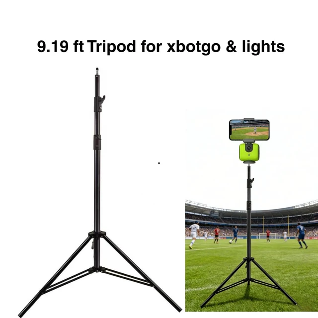 Alt view image 2 of 7 - Fotoleey 9.19 FT Aluminum Alloy Tripod for Xbotgo Falcon,Chameleon, Lights | Heavy-Duty Stand, with Weight Bag & Carrying Bag for Photography/Video Recording, Compatible with Insta360 X6/X5/X4