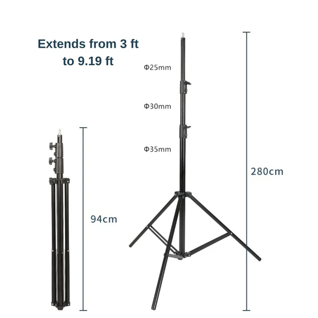 Alt view image 4 of 7 - Fotoleey 9.19 FT Aluminum Alloy Tripod for Xbotgo Falcon,Chameleon, Lights | Heavy-Duty Stand, with Weight Bag & Carrying Bag for Photography/Video Recording, Compatible with Insta360 X6/X5/X4