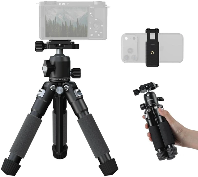 Main image of SmallRig 21"/ 54cm Desktop Aluminum Compact Tripod with Ball Head VT-20Pro | Ball Head Max. Playload 3kg/ 6.6lb, 9"/ 23cm Storage Size, Adjustable Height 9" - 21", Quick Release Plate for Acra