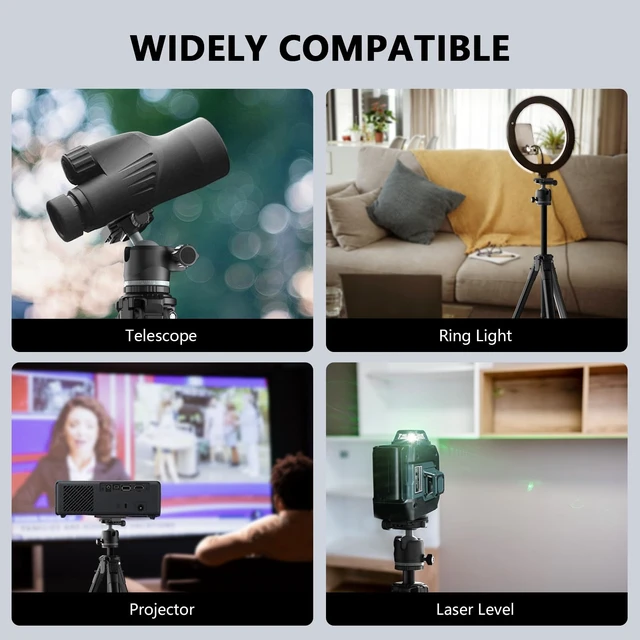 Alt view image 5 of 7 - KINGJOY 72'' Camera Tripod Compact for Travel with 360° Ball Head | Compatible with Canon Nikon DSLR Camera, Cellphone Clip and Remote Control for Shooting and Video Recording