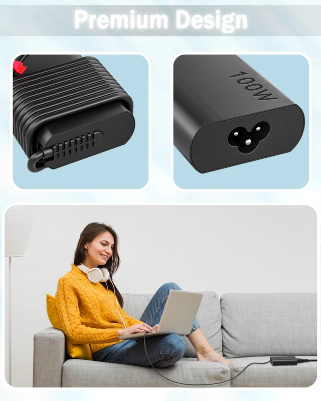 Alt view image 5 of 7 - WZXHU Slim 100W USB C Laptop Charger Compatible with Lenovo Yoga 9 9i 7 7i ThinkBook 15 16 Yoga Slim 7Pro ldeapad 5 Pro 16 Thinkpad Carbon x1 Type C Fast Charging AC Adapter Power Supply