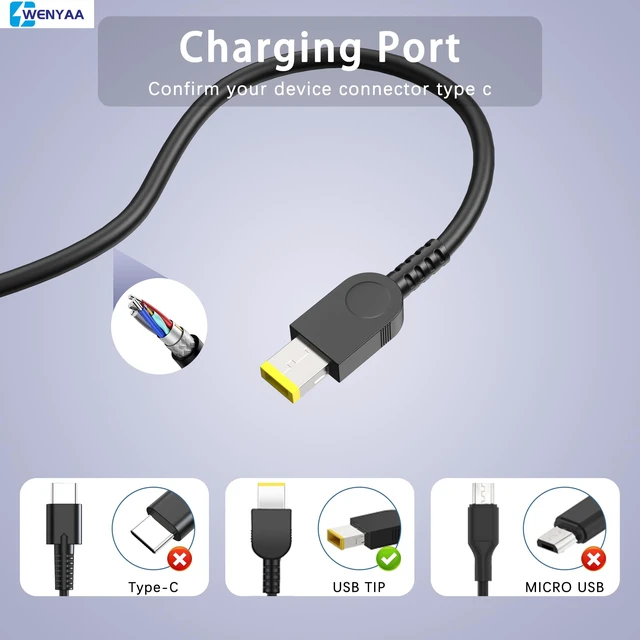 Alt view image 2 of 7 - 230W Laptop Charger Adapter Compatible with Lenovo Legion ThinkPad IdeaPad | for Legion 5/5i/5 Pro/7/7i/Slim/C7/S7, Y540, Y545, Y7000, Y7000P, Y9000K, Y920